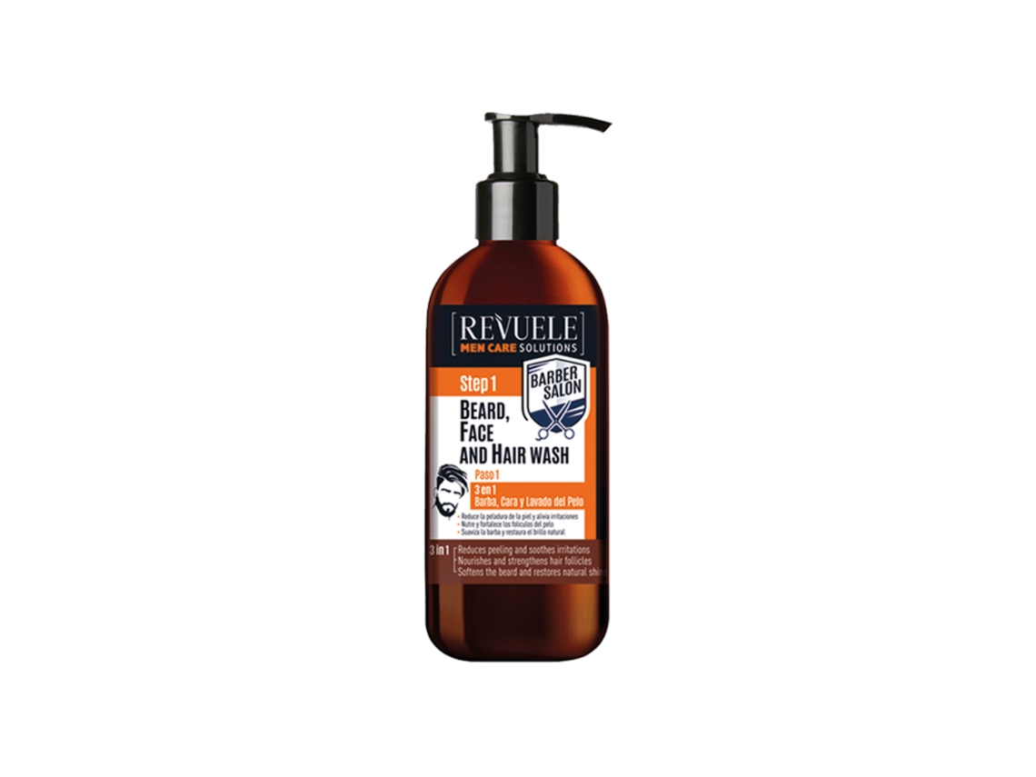Gel 3 Em 1 Barba Cabelo Rosto Para Homem 300ml Revuele
