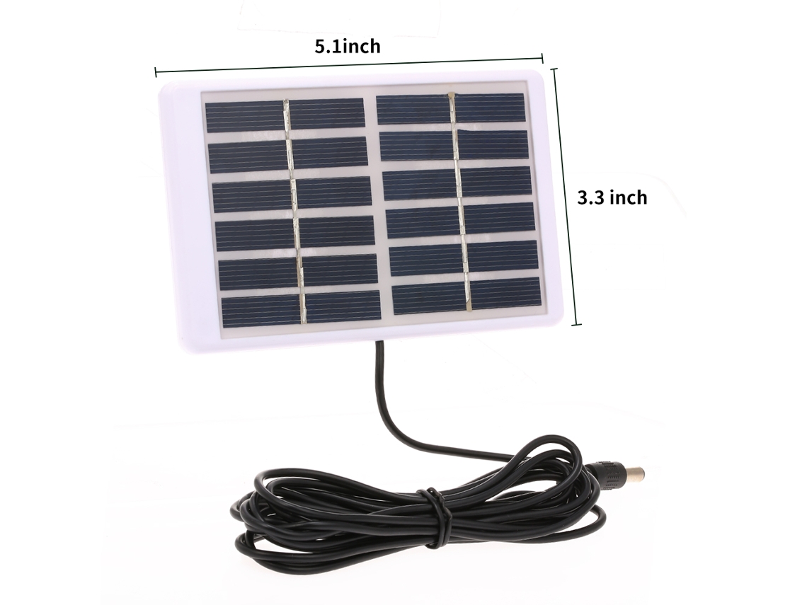 Carregador Solar 1.2w/6v Com Saída Dc 5521 Painel Solar Policristalino