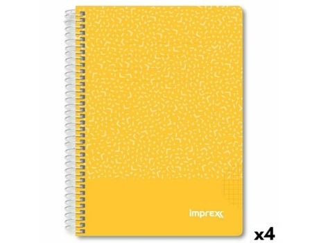 Caderno Imprex Amarelo A5 80 Folhas (4 Unidades)