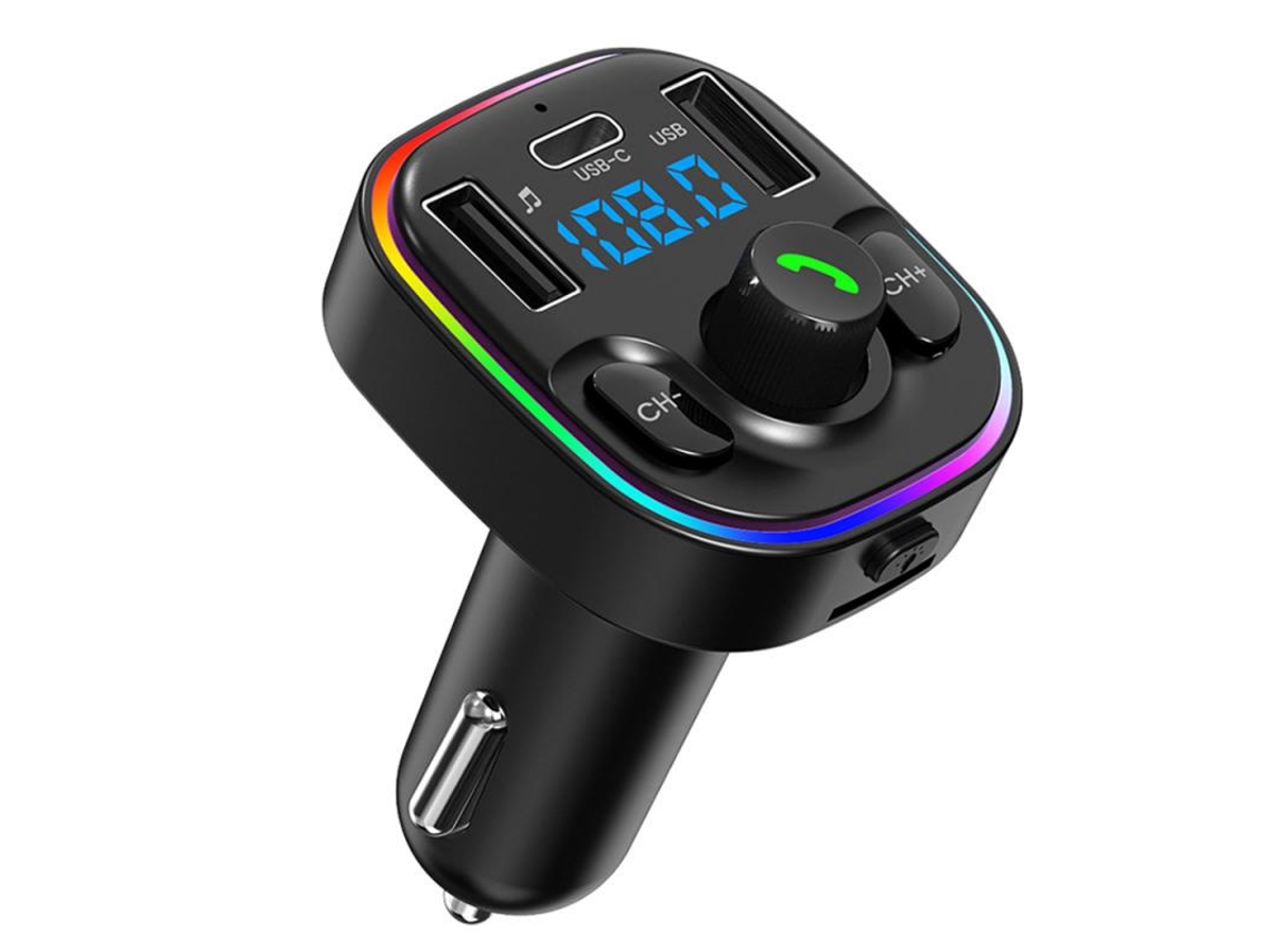 Transmissor Fm YIZHOOD G47 Tipo de Botão Bluetooth 5.0 Handsfree Mp3 Player Usb 22.5W Carregamento Rápido Tipo-C Preto
