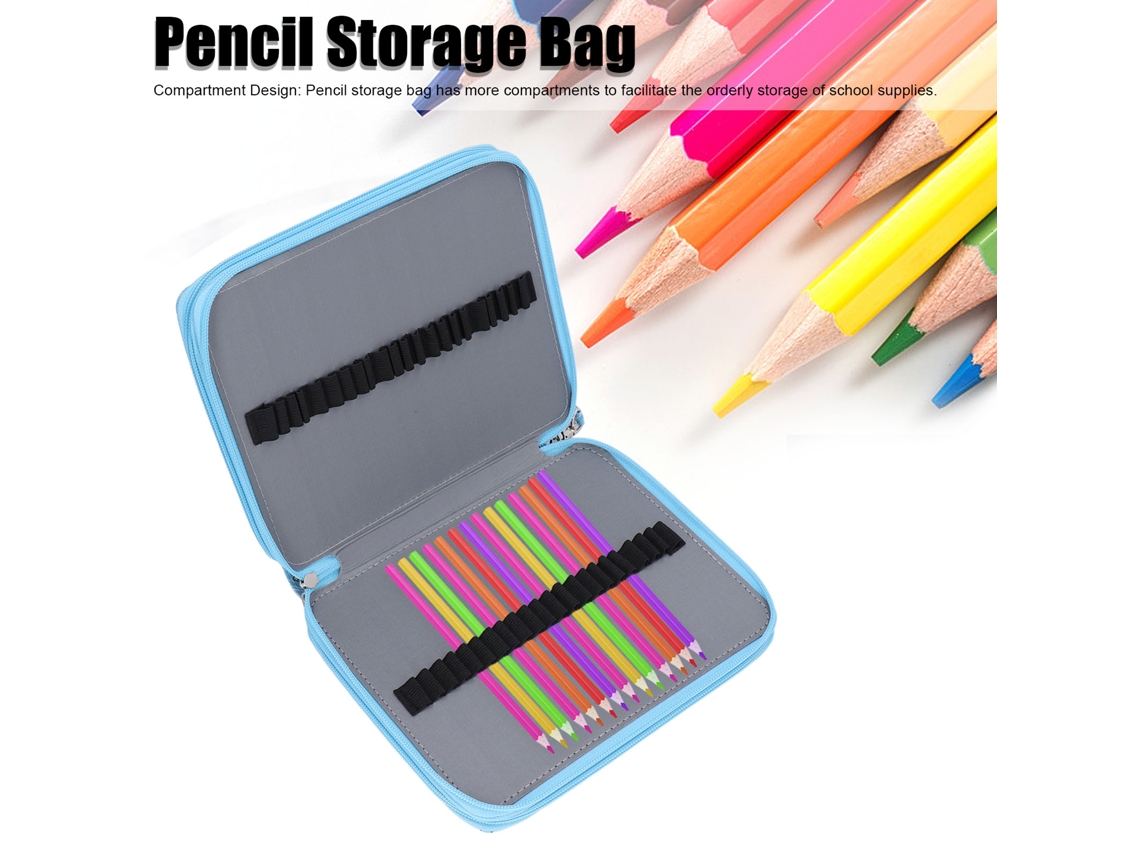 Bolsa De Armazenamento Para Lápis Com Grande Capacidade, Design De Compartimentos, Estojo Estético Multifuncional Para Maquiagem