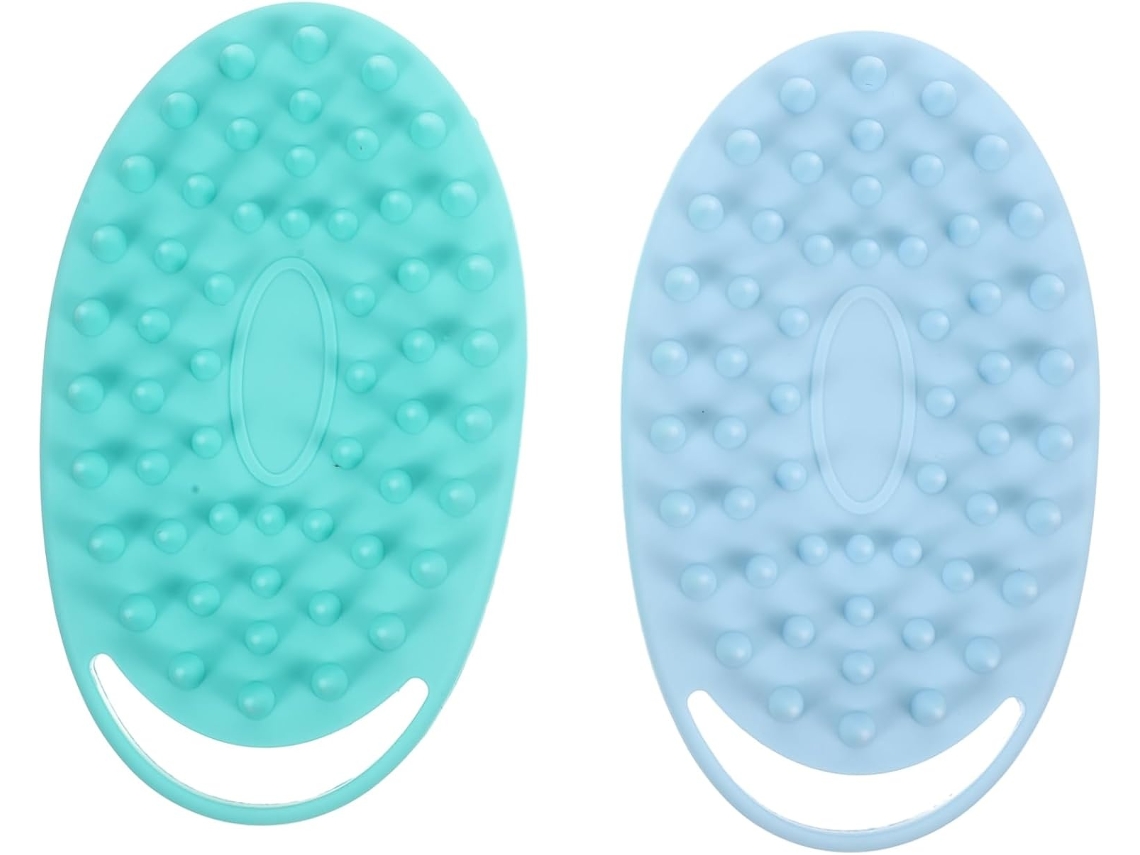 Lurelia Kit De 2 Escovas De Silicone Para Banho De Cuidado Corporal, Dupla Face, Com Argola E Massagem Suave, Uso Diário