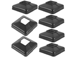 Tampas de Vinil Antiderrapantes para Postes de Corrimão, Feitas de Plástico, Kit com 6 Peças. Tampas Decorativas Pretas CHABERLU