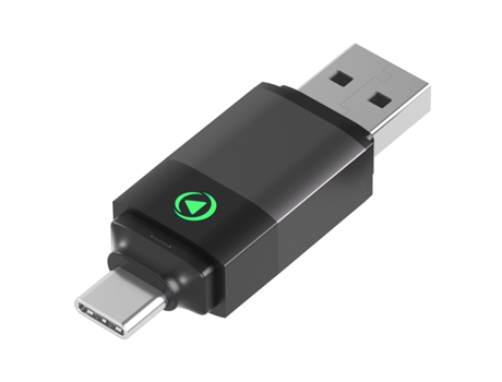 Adaptador sem fio USB A/USB C 2 em 1 para CarPlay/Android Auto, preto/prata, Force Play