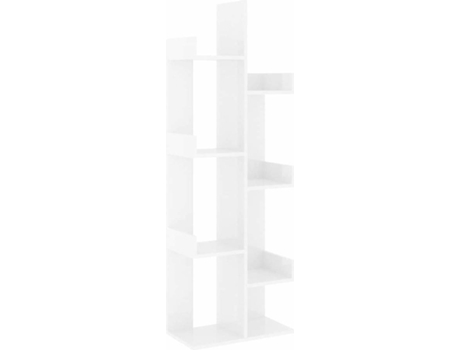 Estante VIDAXL (Branco Brilhante - Aglomerado de Madeira - 48x25.5x140 cm)