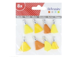 8 pompons amarelo-laranja Artemio