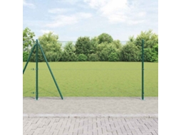 Vidaxl Cerca De Arame Soldado Com Base De Concreto 25 X 1,2 M Verde