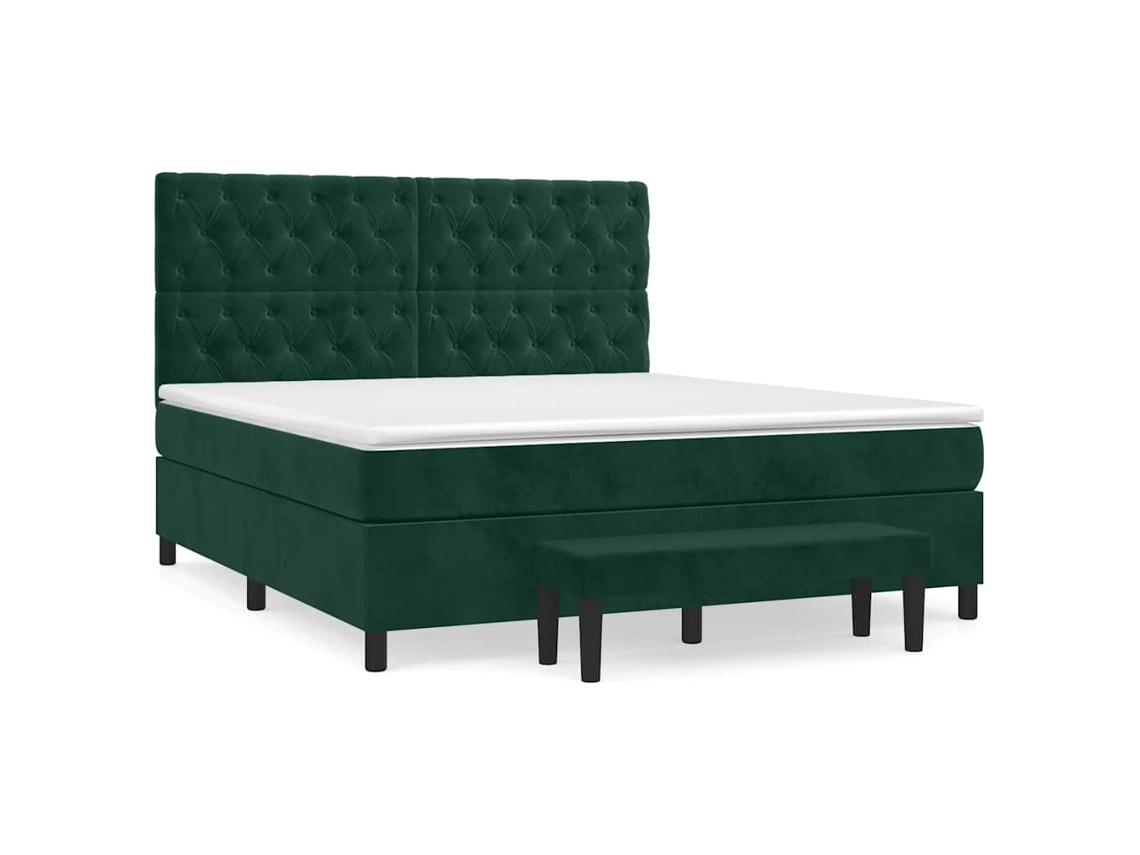 Box Spring Bed, Box Spring Beds Vidaxl Verde Veludo (160 X 200 Cm)