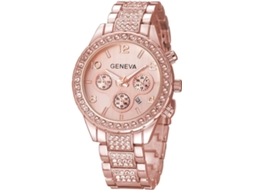 Lurelia Relógio Digital Feminino, Movimento De Quartzo, Analógico, Visor Digital, Cronógrafo, Detalhes Com Strass, Aço Inoxidável, Vidro Mineral