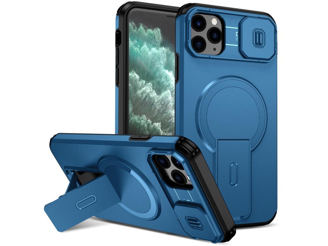 Capa Com Suporte Magsafe Para Iphone 11 Pro Max - Abertura Deslizante Com Proteção De Câmara