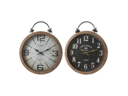 Relógio DKD HOME DECOR Preto, Branco (MDF)