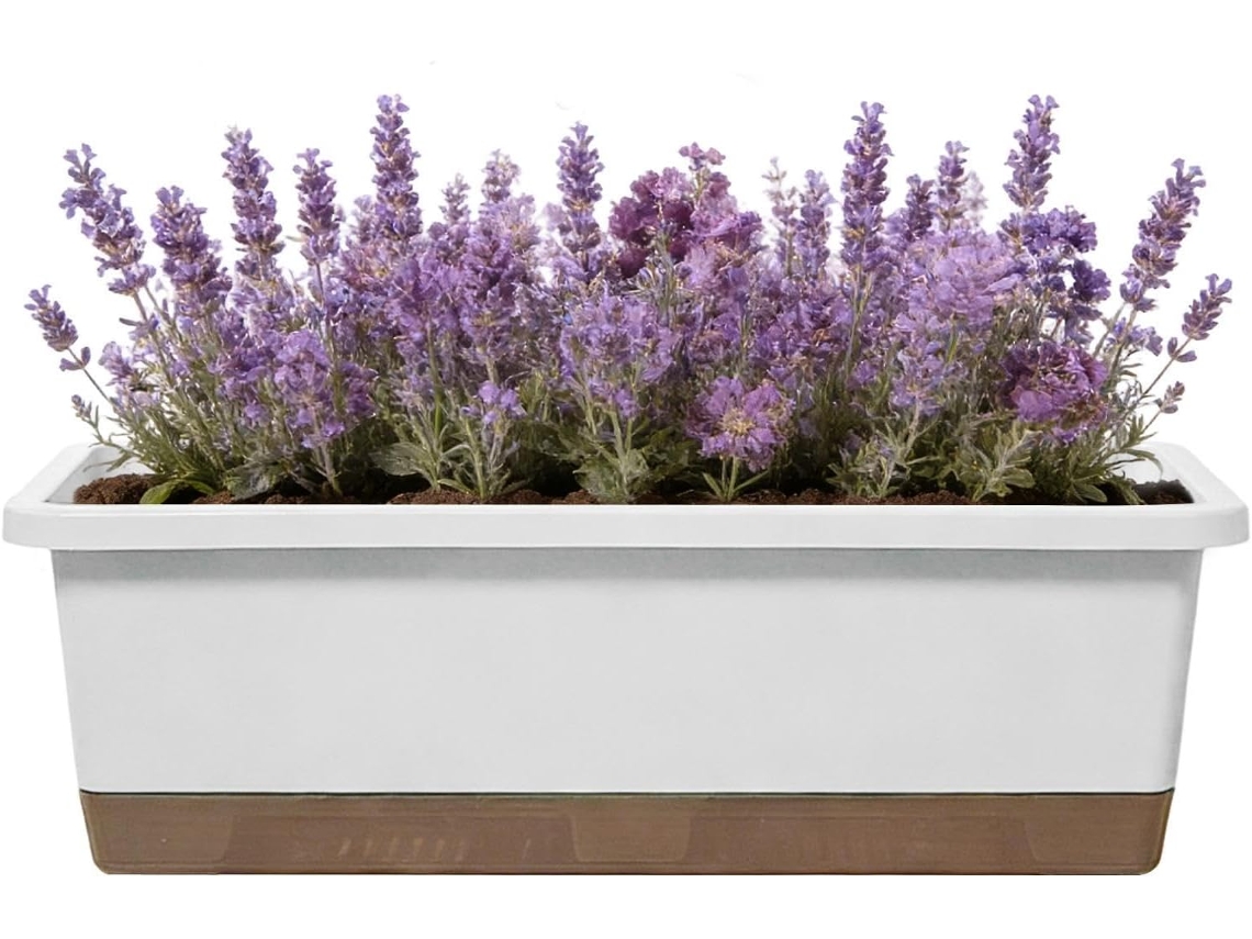 Vasos Autoirrigáveis Vaso Retangular para Flores, com Reservatório, Orifício de Drenagem e Pavio Absorvente, para Uso CHABERLU