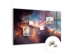 Quadro Magnético De Parede Espaço Com Estrelas Para A Cozinha Espelharte (90x60 Cm)