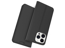 Capa Para Iphone 15 Pro Pele Sintética Com Porta-cartões Preto