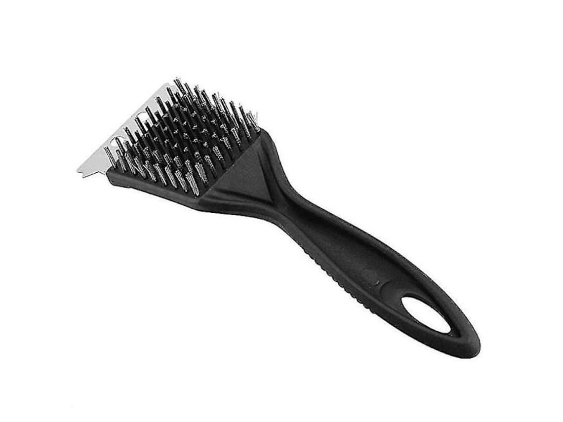 Escova de Limpeza para Grelha com Raspador em Aço Inoxidável na Cor Preta AQUAFORGE