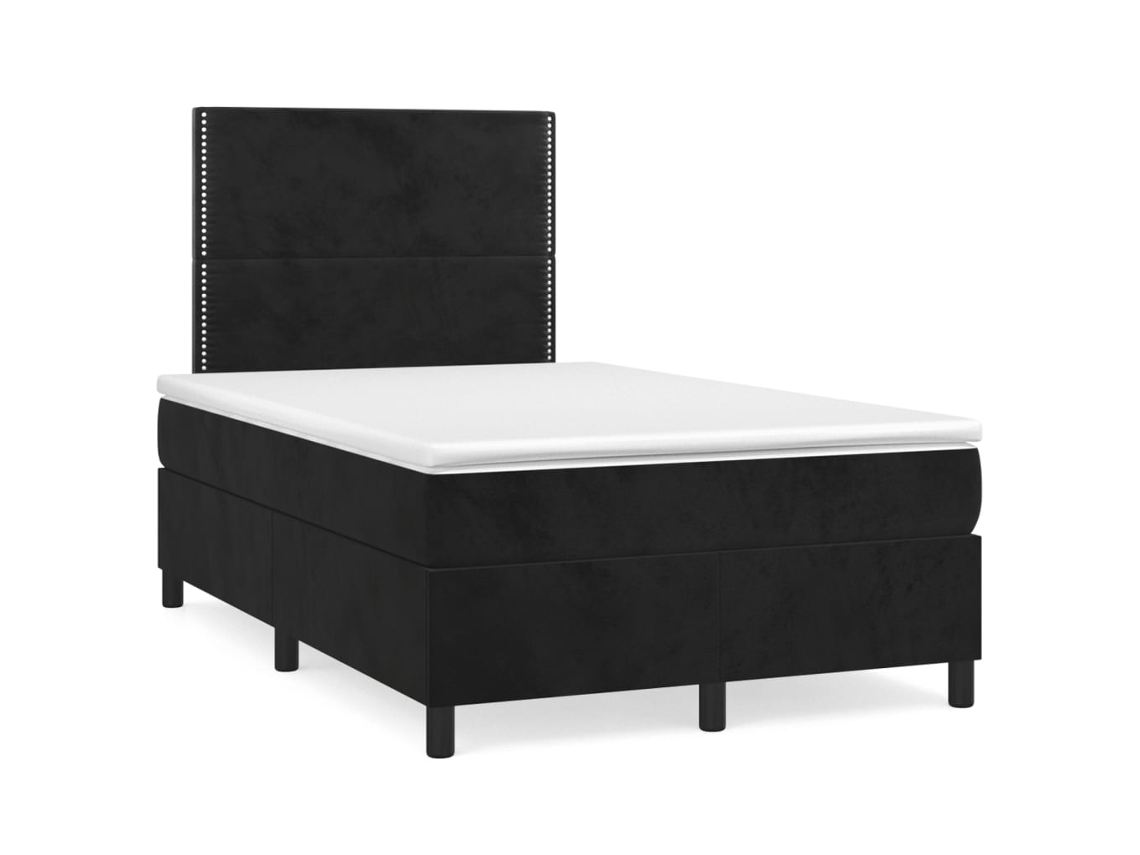 Cama Boxspring com Colchão 120x200 Cm Veludo Preto MAISON EXCLUSIVE