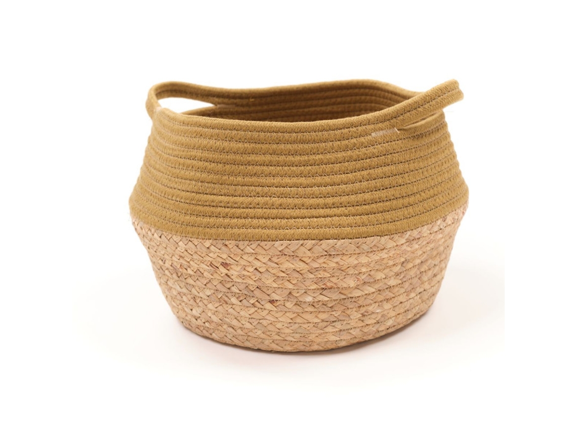 Cesta de Juta e Corda Tingida. Bronze 27X23Cm MEVAK LIVING