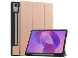 Capa dupla em couro rosa dourado para Lenovo Idea Tab Pro