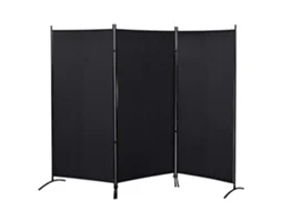 Biombo Separador de Ambientes 3 Painéis 253x50x182cm divisor de Cômodo Dobrável com 6 Pés de Metal Preto BTFORUS