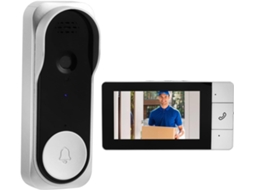 Campainha com Camara HALINUIA Sem Fios 1080p Ecrã 4.3" Visao 360° Audio Bidirecional Visao Noturna Ip65