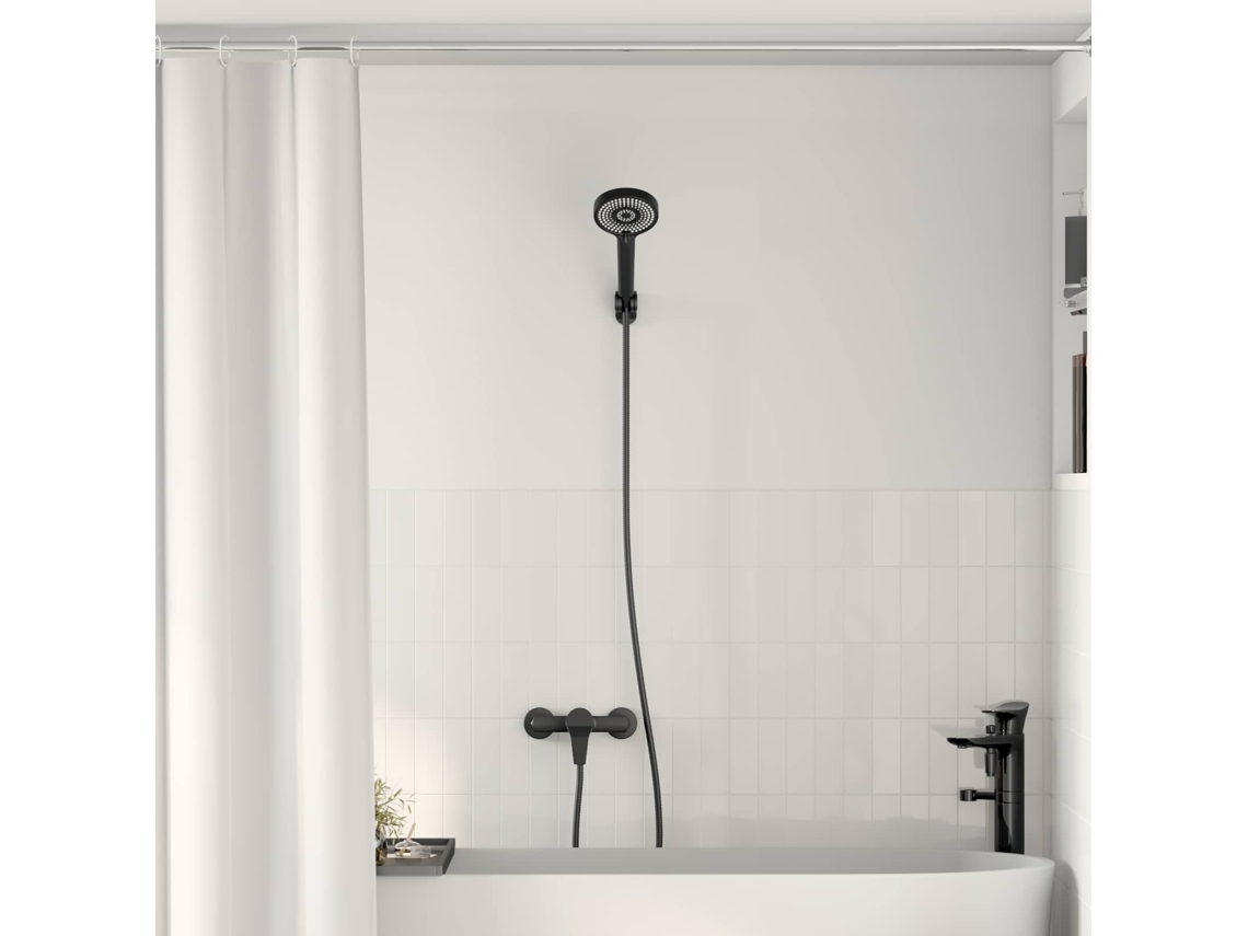 Vidaxl Conjunto De Cabeça De Chuveiro Preto G 1 / 2 Polegadas Latão
