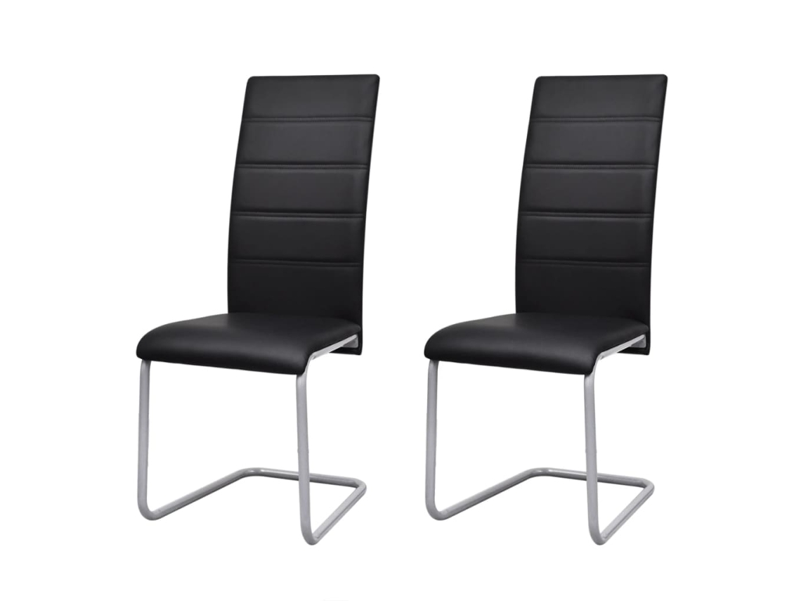 Dining Chair, Dining Chairs Vidaxl Preto Couro Artificial (n/a)