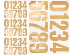Conjunto de 4 Adesivos Numéricos Autoadesivos 10cm Polegadas À Prova D Água, Dourados