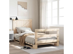 Vidaxl Estrutura De Cama Com Cabeceira 100x200cm Pinho Maciço