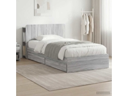 Vidaxl Estrutura De Cama Com Armazenamento Sonoma Cinzento 75 X 190 Cm