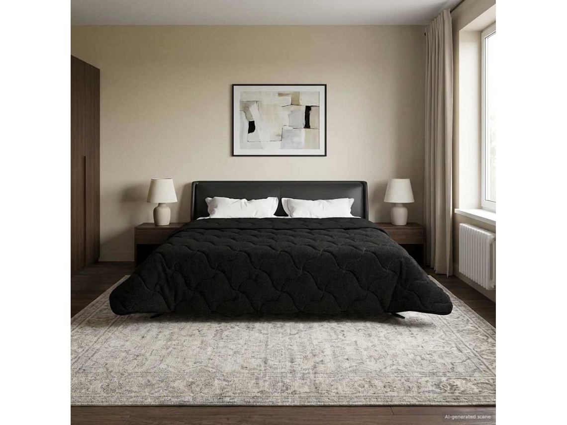 Vidaxl Edredom De Verão Simples Colchonete Preto 200 X 200 Cm