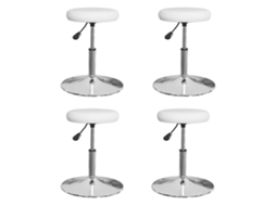 Vidaxl Cadeiras De Jantar 4 Pcs Couro Artificial Branco