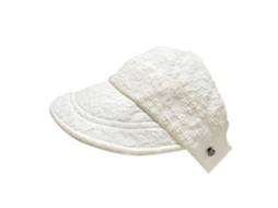 Chapéu de sol feminino verão com topo semi aberto ajustável com velcro protetor UV para exterior branco S/MARCA