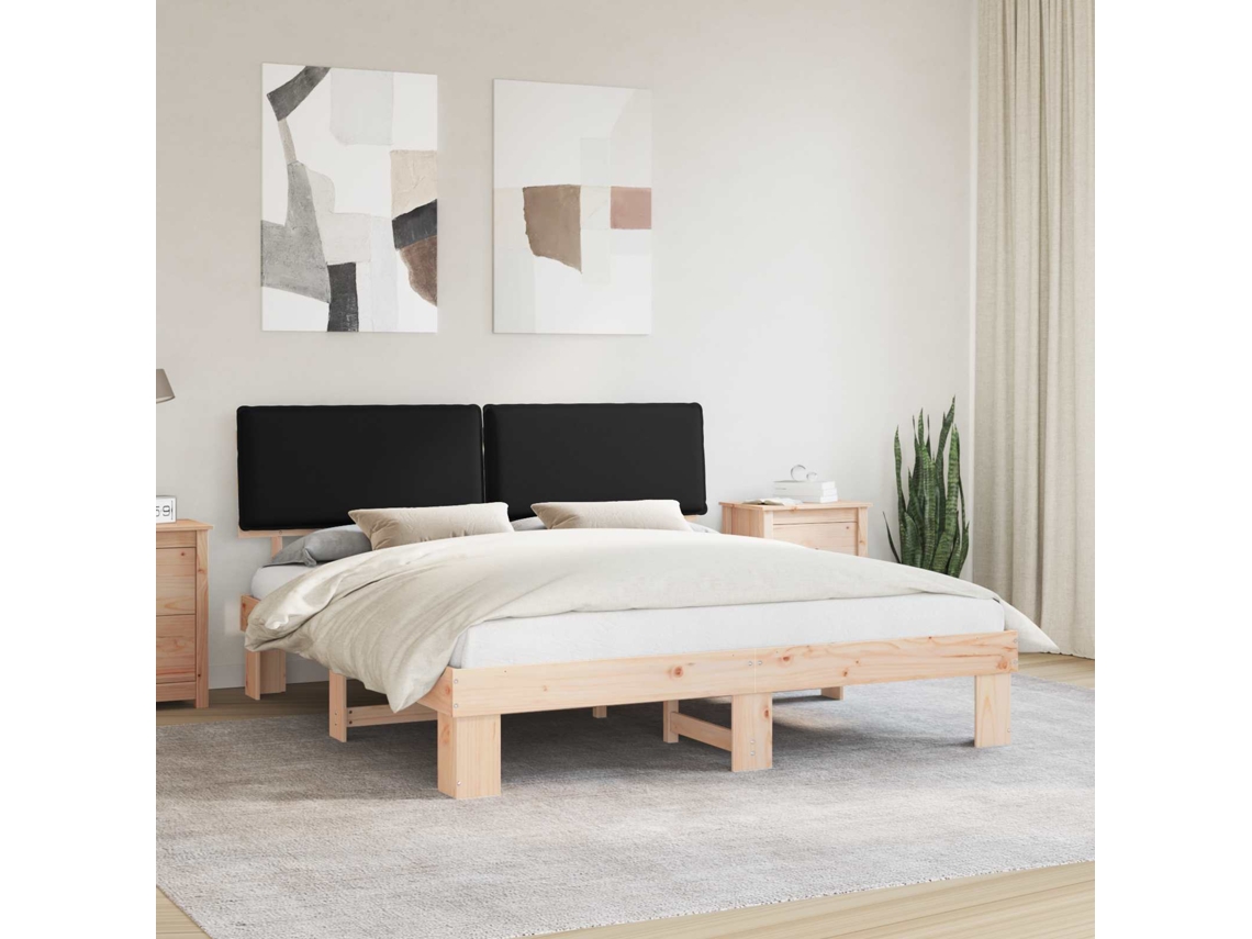 Vidaxl Estrutura de Cama com Cabeceira Estofada Preto 180 X 200 Cm