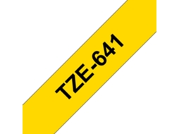 Fita Laminada Compatível Brother Tze641 Texto Preto / Fundo Amarelo 18Mm X 8M