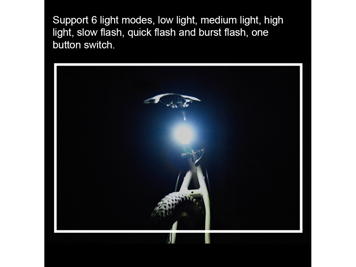 Lanterna Traseira Para Bicicleta Recarregável Via Usb Com 6 Modos De Luz Led Para Mtb E Bicicletas De Estrada