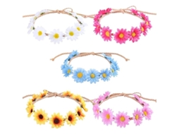 Peças De Guirnalda De Flores Para Cabelo Margarita Cinta De Cabelo Ajustável Para Casamentos E Festas