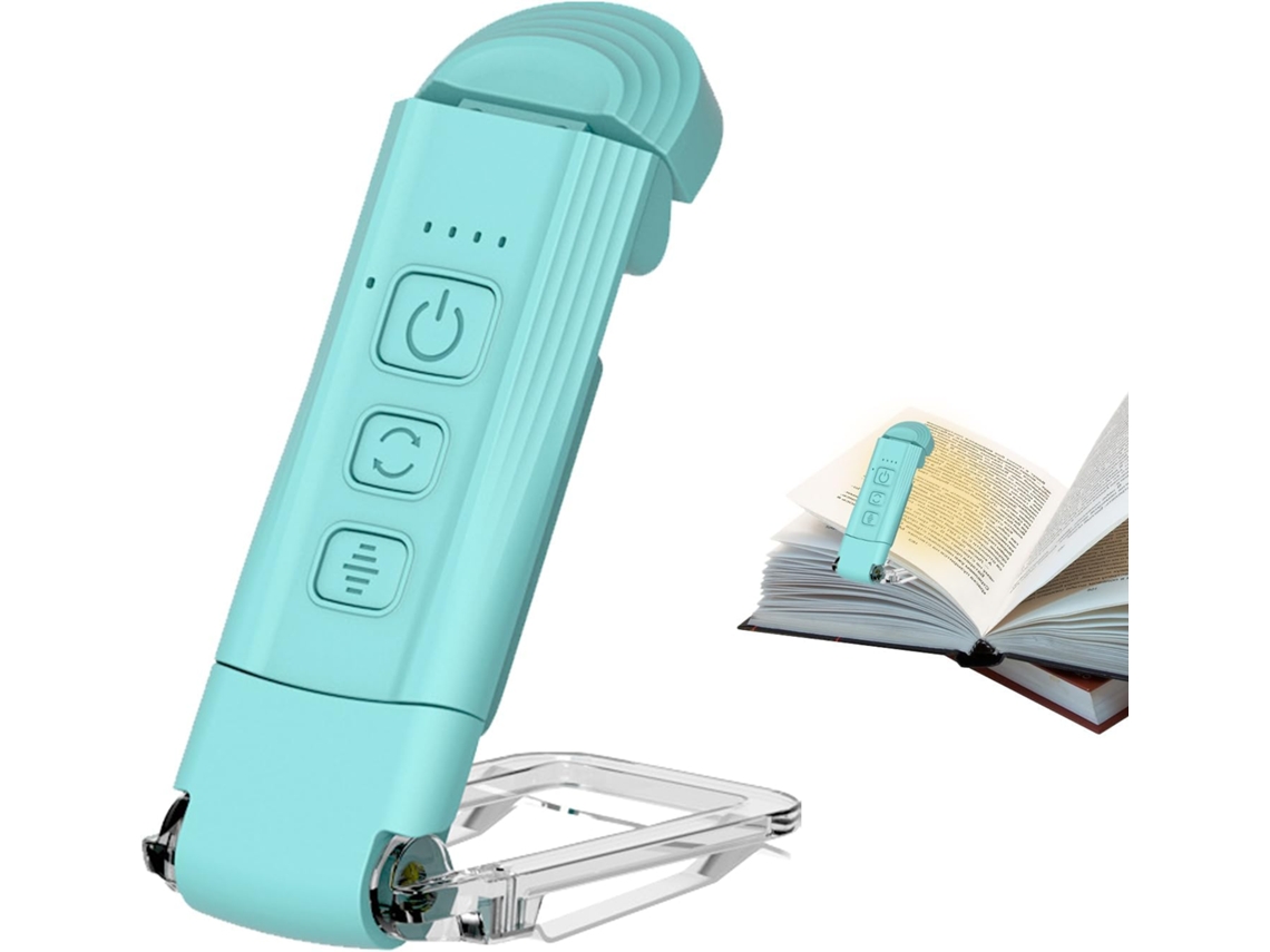 Marcador De Páginas Com Luz Genérica – Recarregável Via Usb, Design Com Clipe Para Fixação, 3 Modos De Cor, 5 Níveis De