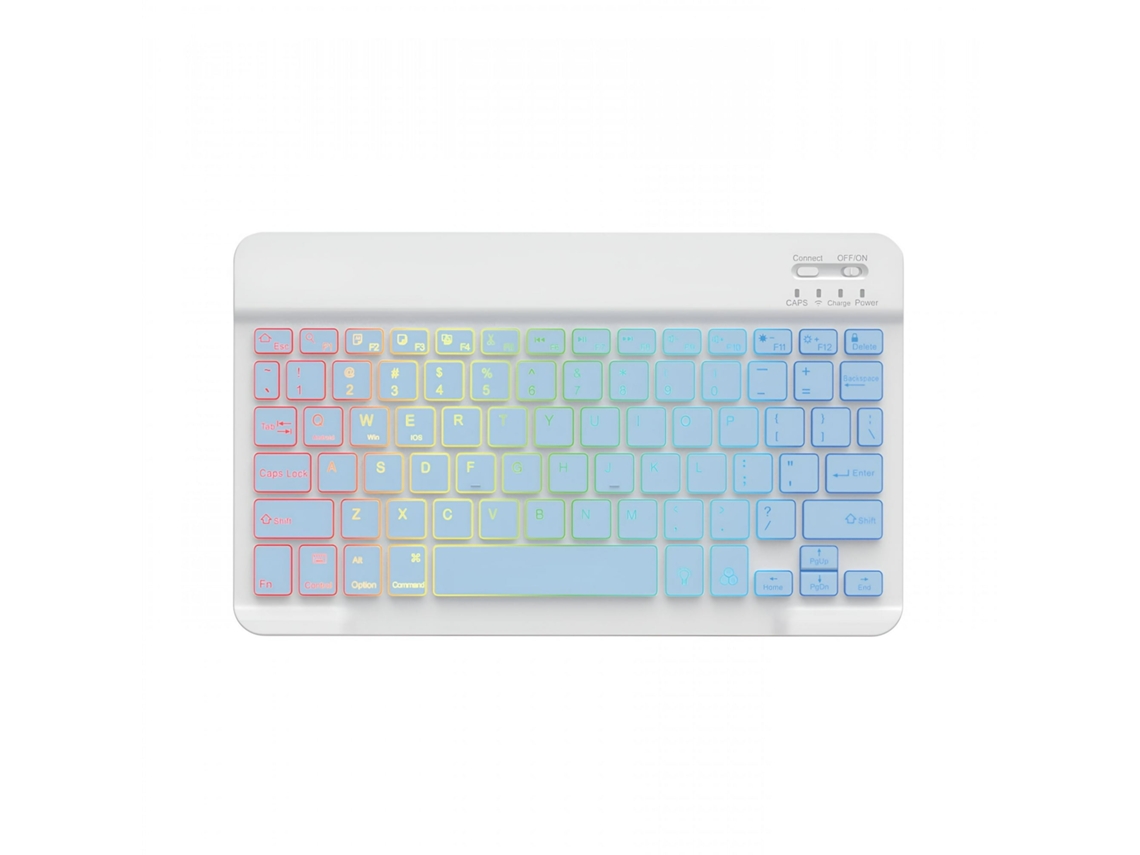 Teclado Eifson Bluetooth 10 Polegadas Retroiluminado 7 Cores - Layout Português - Azul