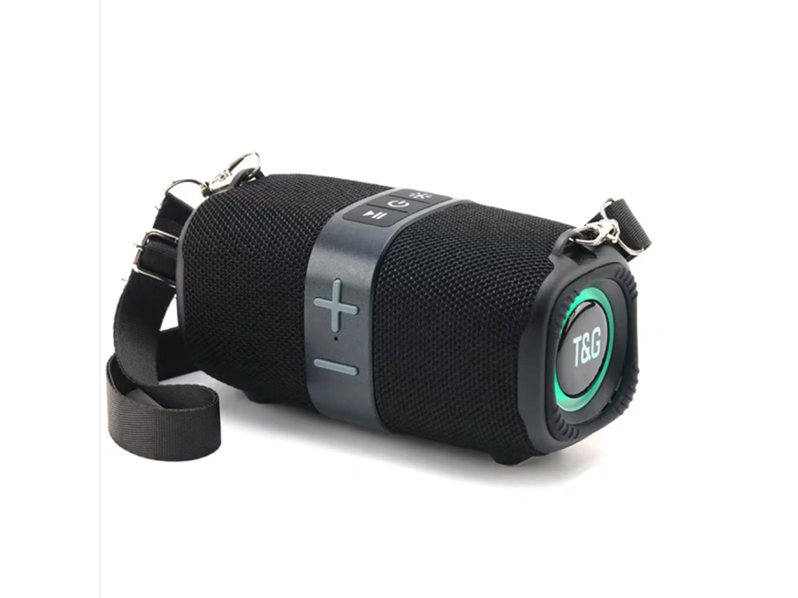Tg667 Caixa de Som Bluetooth Portátil com Luz Led e Suporte para Braço MDUG (preto)