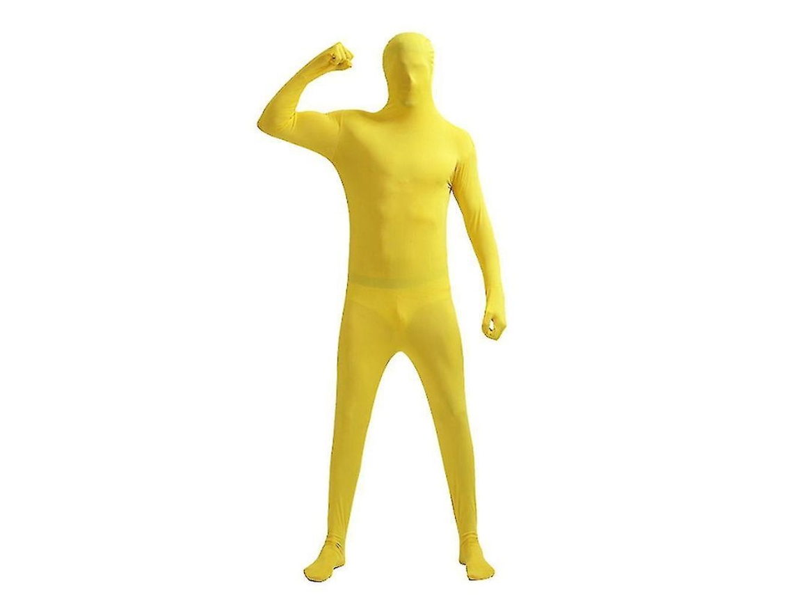 Traje Morph Invisível Para Halloween Com Máscara Capuz E Macacão - Ideal Para Festas E Cosplay Amarelo