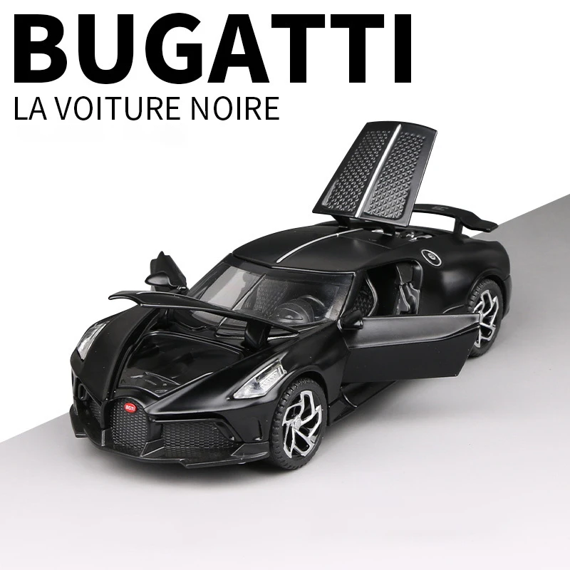 (preto Fosco) 1:32 - Miniatura De Carro Em Liga Metálica - Bugatti - Presente - Ornamento