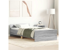 Vidaxl Estrutura Cama 100x200 Cm Derivados De Madeira Cinzento Sonoma