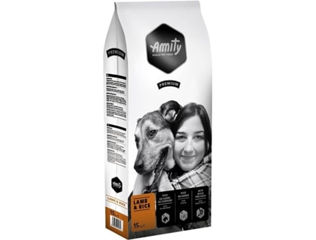 Ração para Cães AMITY Premium (15Kg - Seca - Adulto - Sabor: Cordeiro e Arroz)