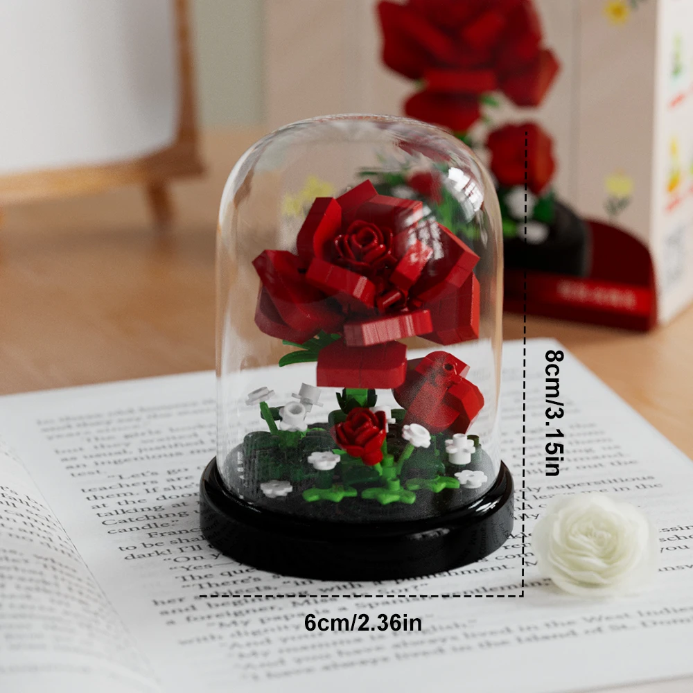 Faça Você Mesmo Um Buquê Preservado Em Vaso Com Plantas Em Miniatura E Um Modelo De Bloco De Montar.