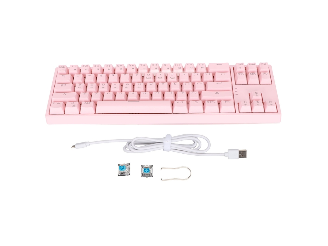 Lurelia Teclado Usb, Com Fio, 71 Teclas, Ergonómico, Mecânico, Rgb, Gaming, Compacto