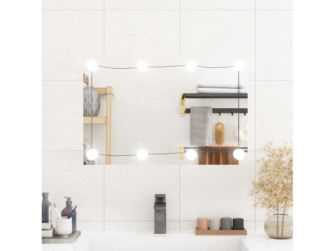 Espelho de Parede Retangular com Luzes Led 40X60 Cm Vidro N/A