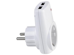 Soquete Do Carregador 16A 2 Usb 2.1A Branco