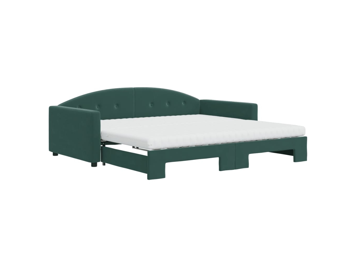 Daybed With Trundle, Daybeds With Trundles Vidaxl Verde Veludo (100 X 200 Cm)