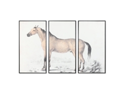 Conjunto de 3 Quadros de Cavalos em Tela, 180x4x120cm ALEXANDRA HOUSE LIVING