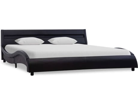 Cama LED  285669 (Preto - Couro Artificial - 225x150x57 cm)